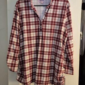 Feathers Burgundy and White Maternity Top